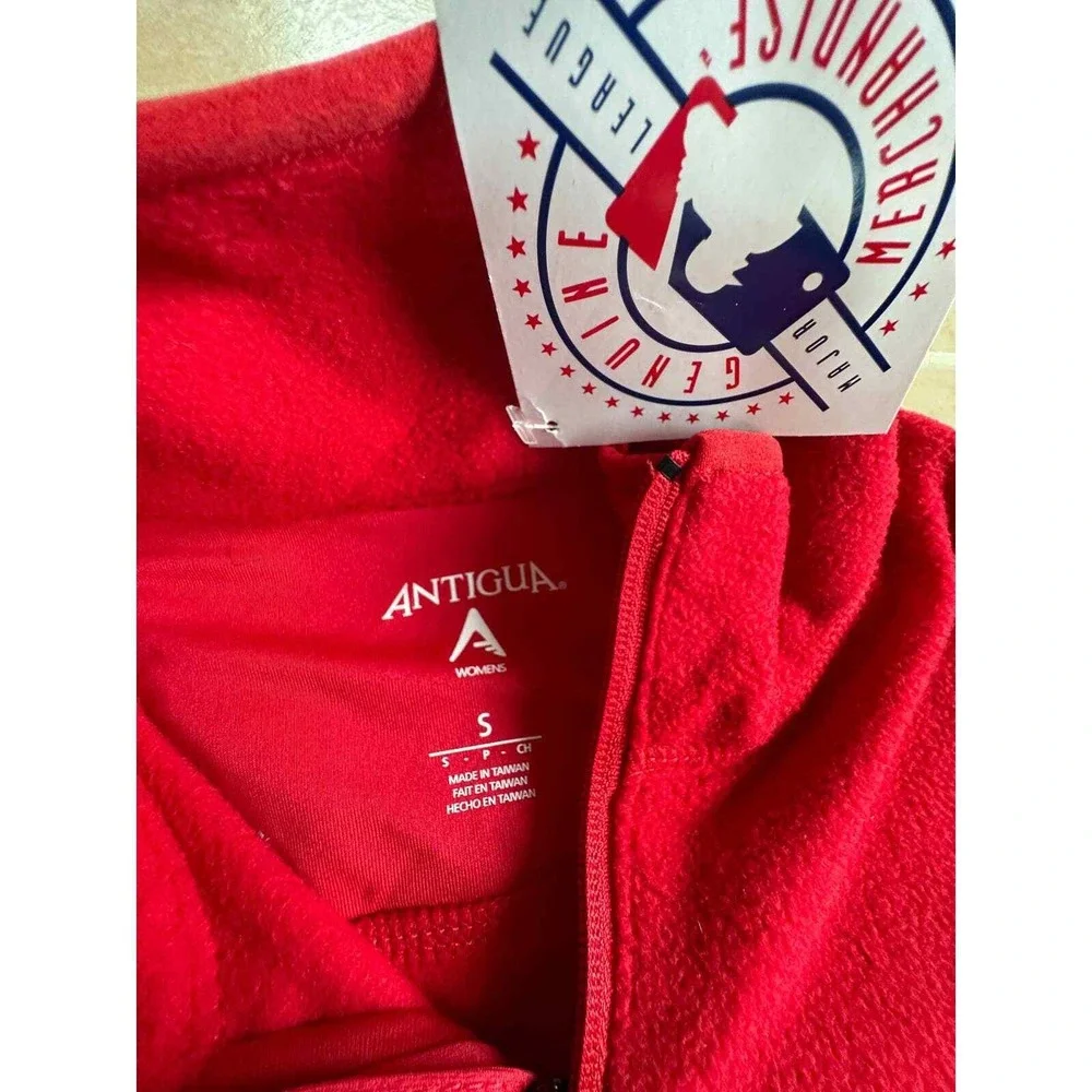 Antigua Ice Red fleece Jacket front zipper‎ Cardinals MLB women's size Small